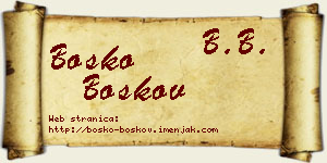 Boško Boškov vizit kartica
